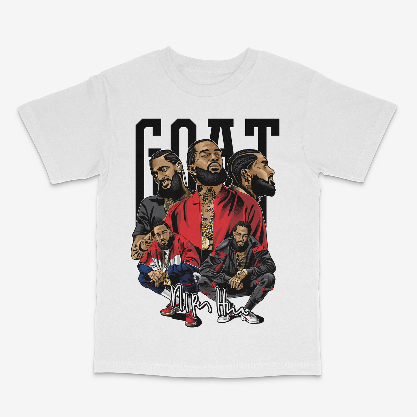 Nipsey Goat White Tee