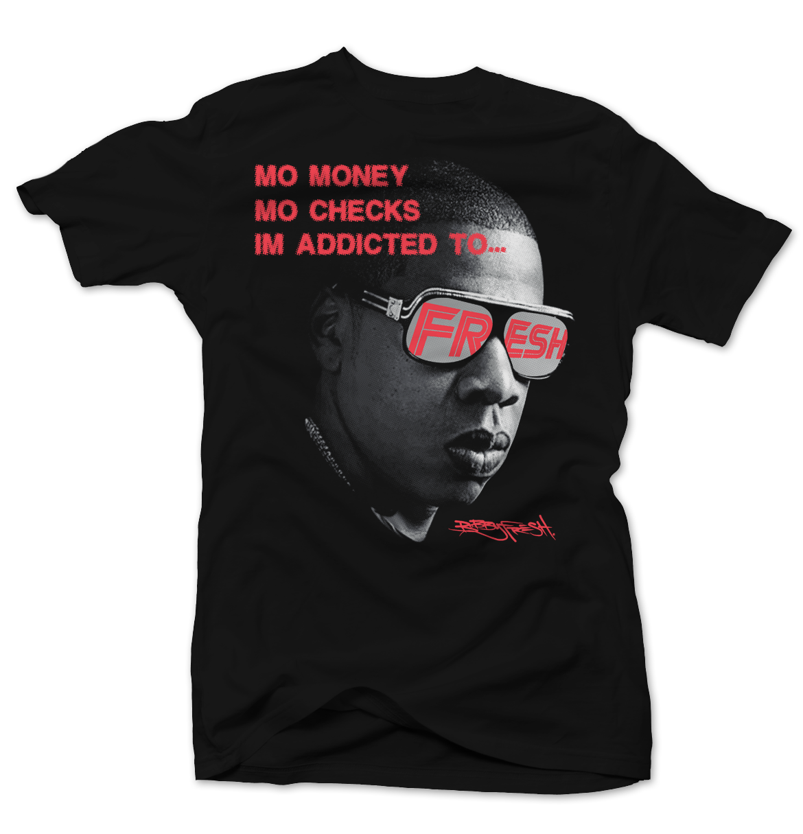 Mo Money More Checks Jay-Z Black/Infrared Tee