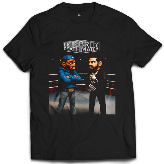 Celebrity Death Match Black Tee (Drake and Kendrick)