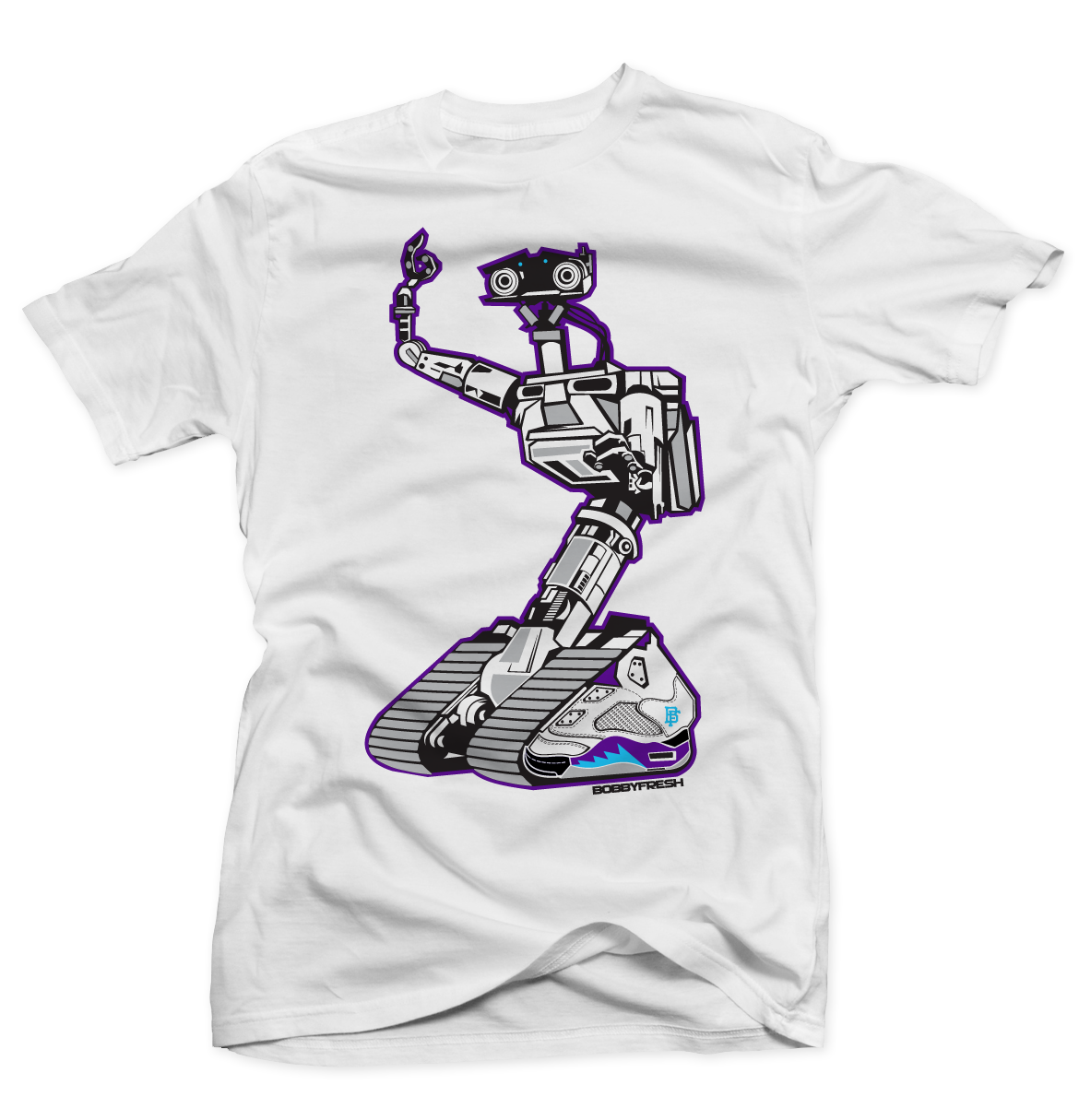 Johnny 5 White Tee