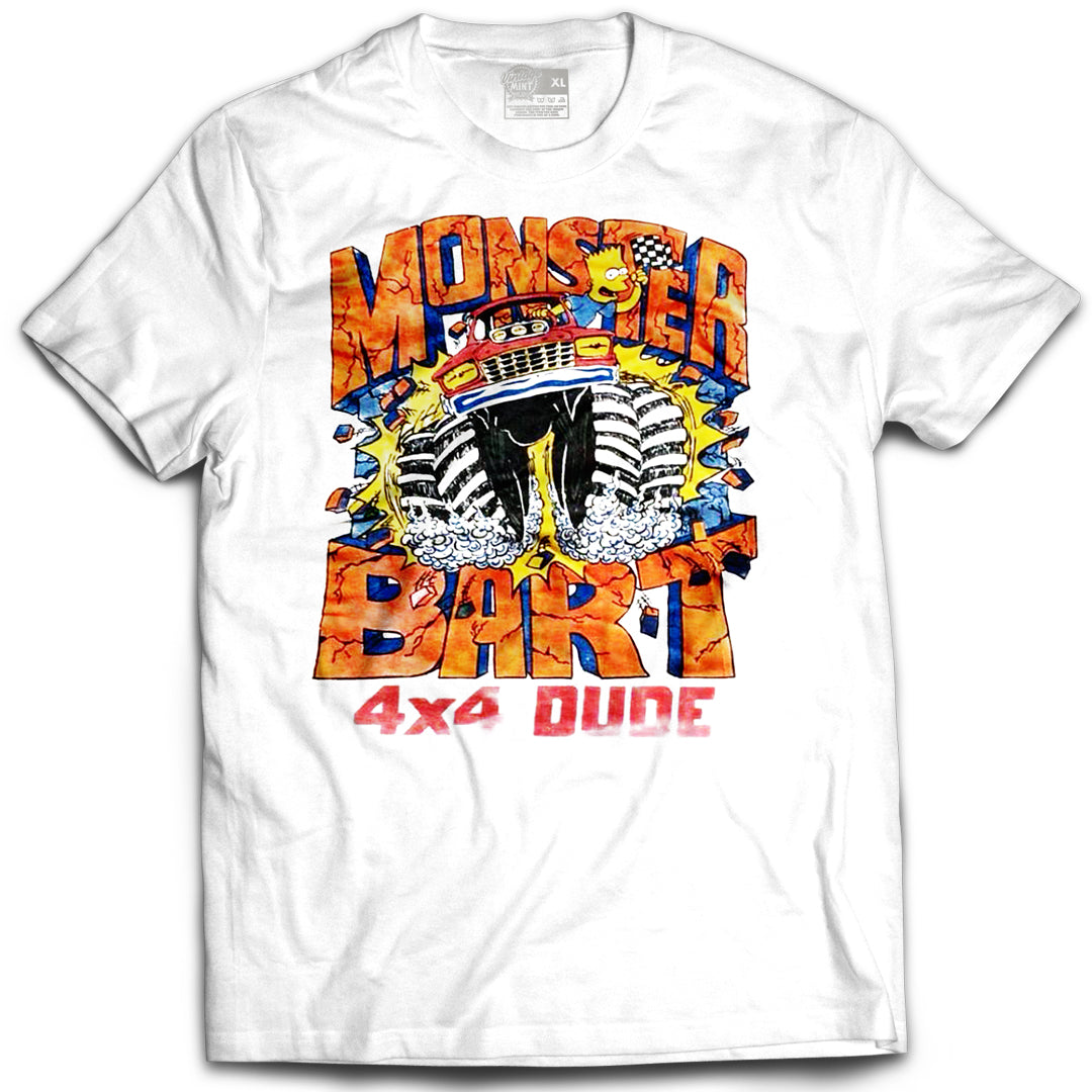 Monster 4X4 Bart Vintage Mint White Tee