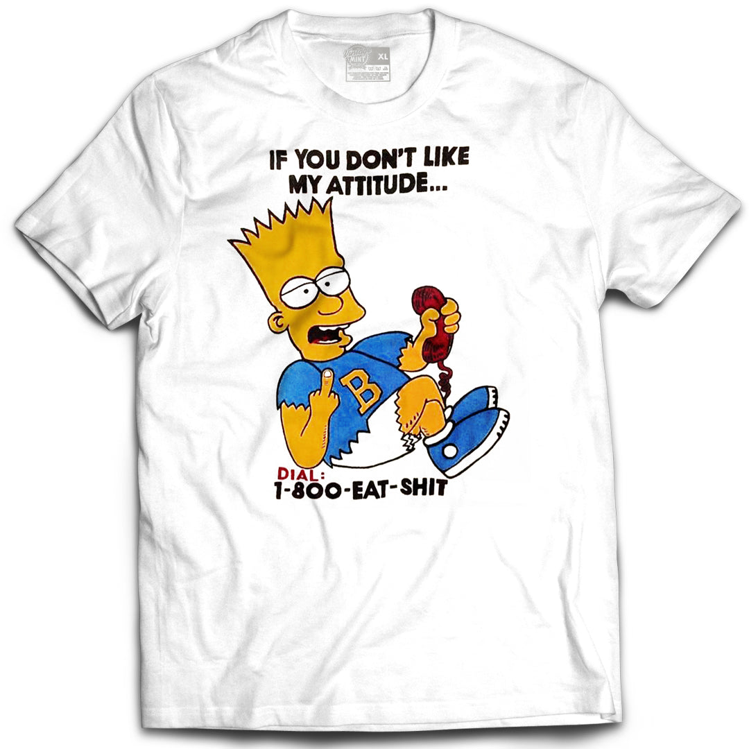 Bart Simpson Attitude Vintage Mint White Tee