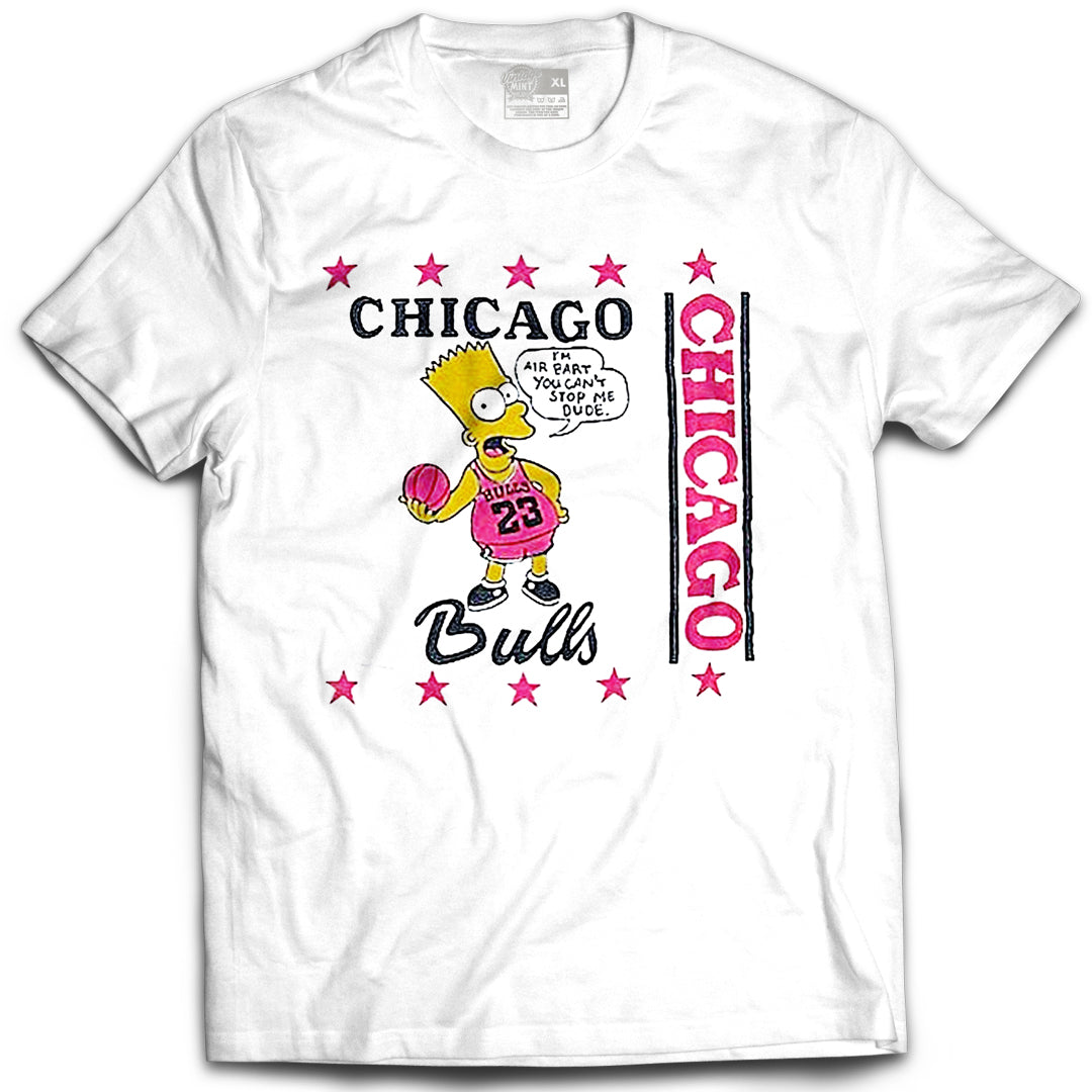 Bart Simpson Chicago Bulls Vintage Mint White Tee
