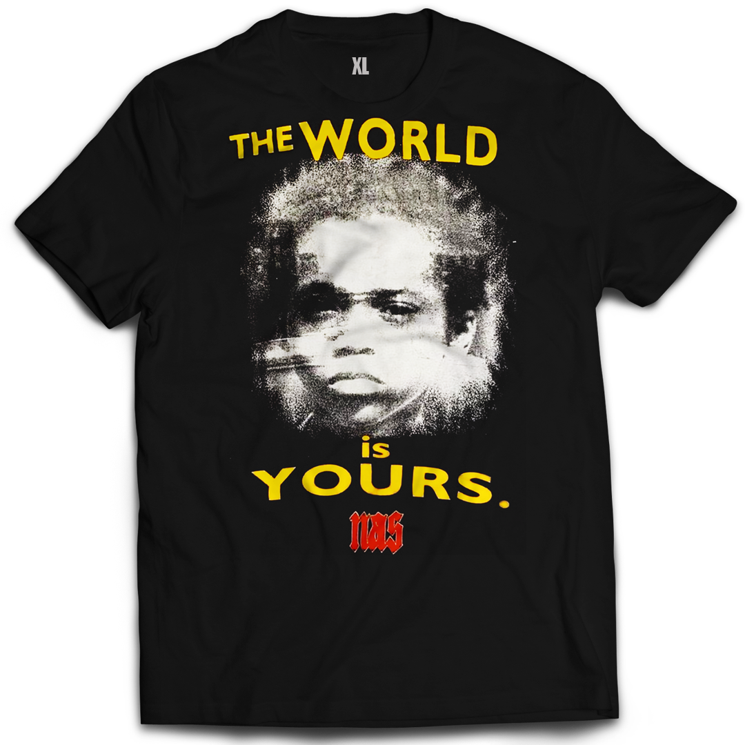Nas The World is Yours Vintage Mint Black Tee