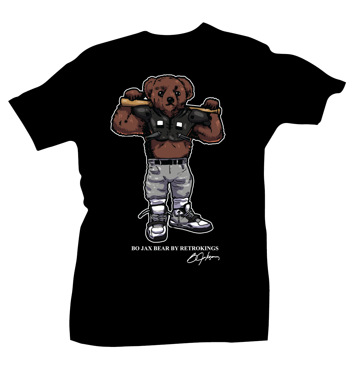 Bo Jackson Bear Black Tee