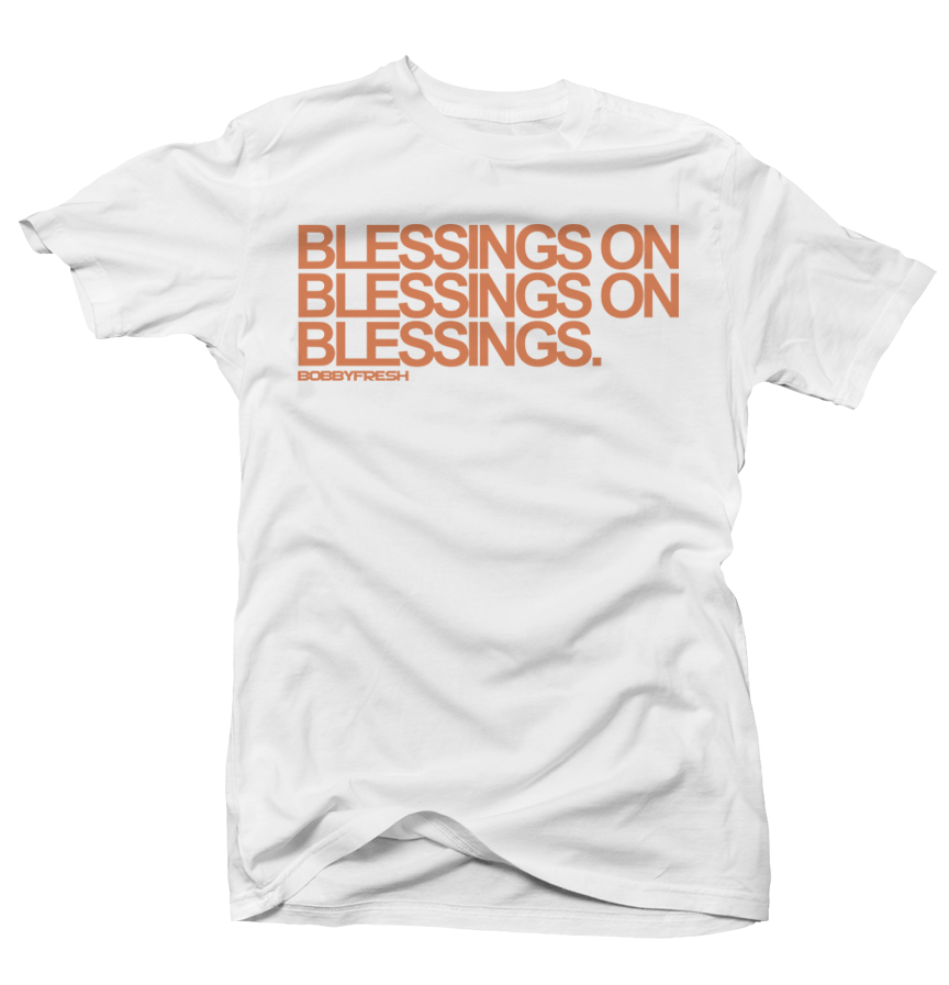 Blessings on Blessings White/Clay Tee