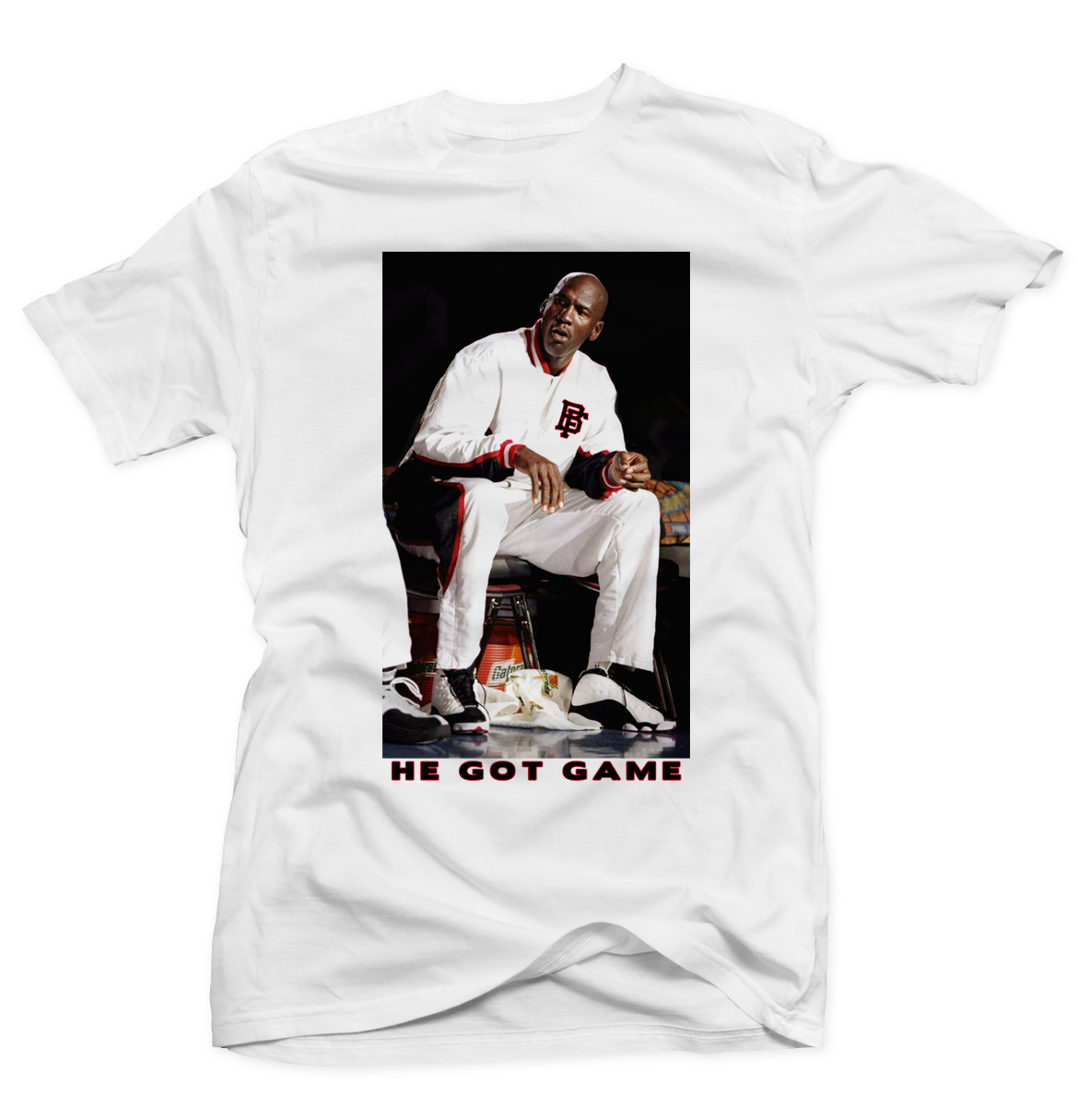 He Got Game Mj White Tee