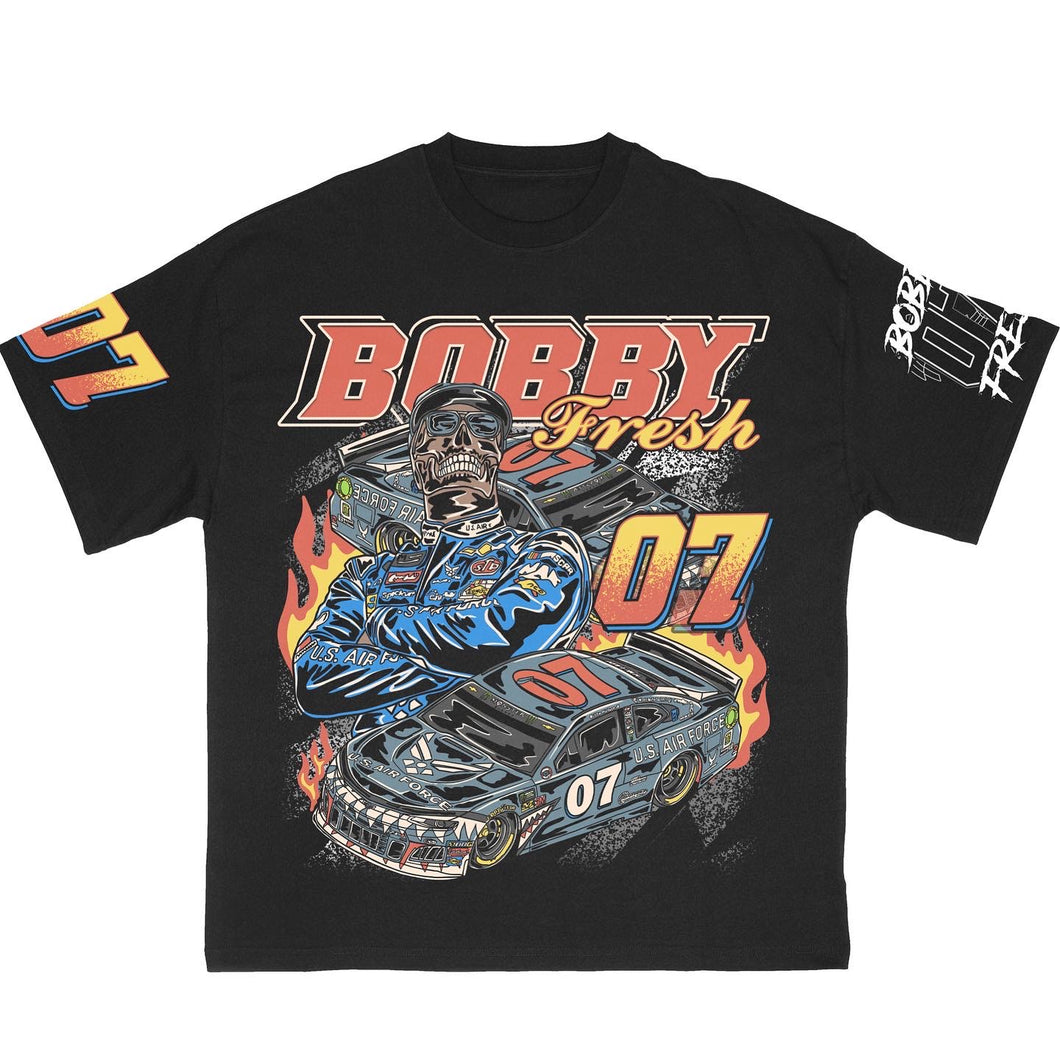 Bobby Fresh Racing Black Front and Back Tee
