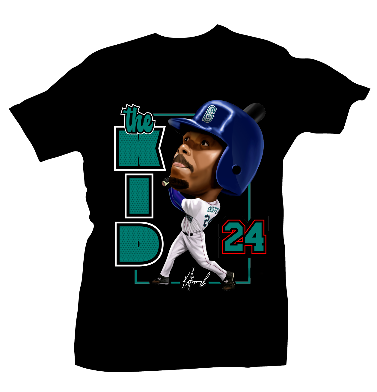 The Kid "Ken Griffey Jr" Black Tee
