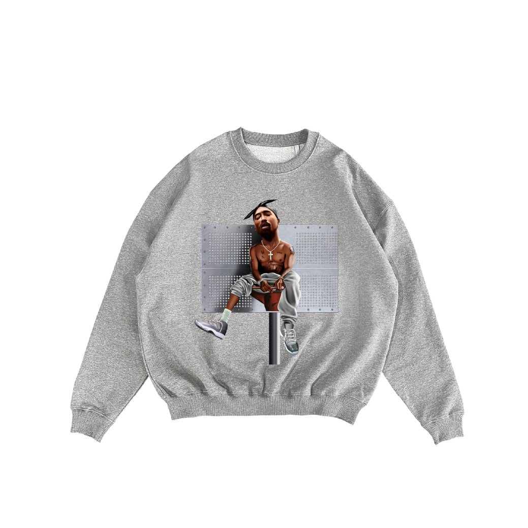Pac Cool Grey 11's Tee White Crewneck Sweater