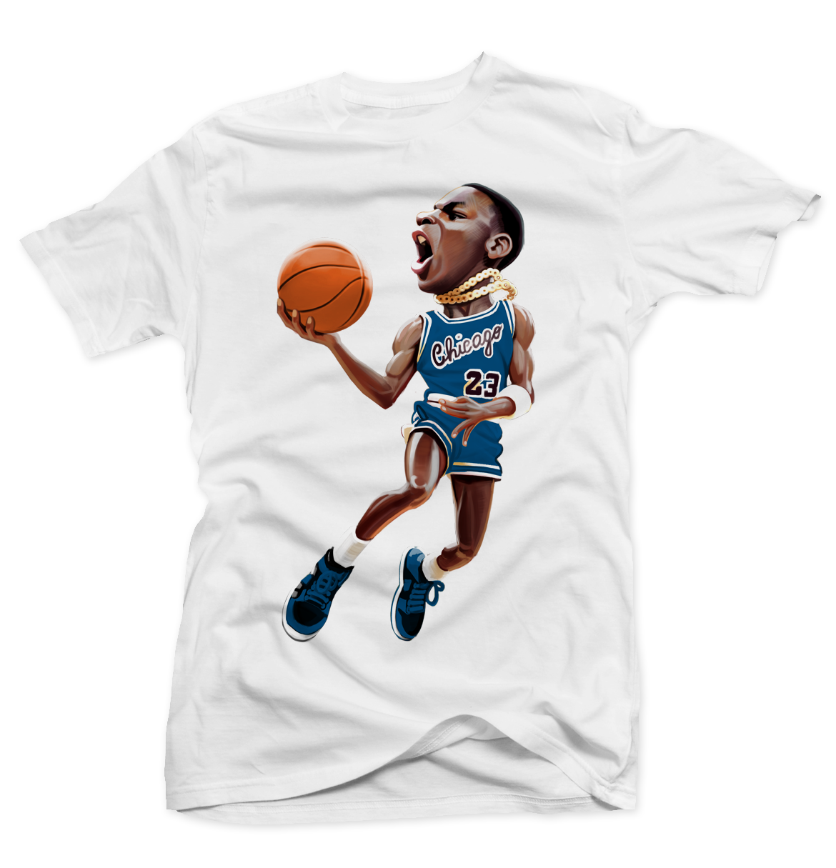 Mj 85 White (Marina Blue) Tee