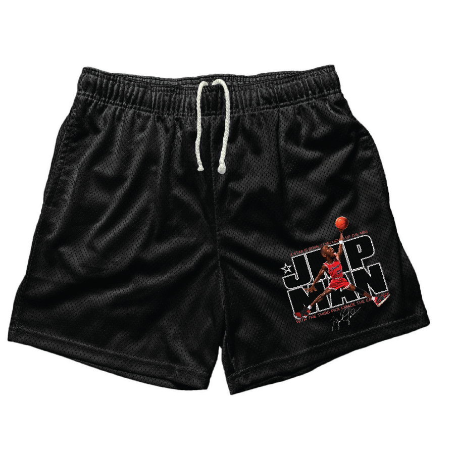 JMP Man Black Mesh Shorts (5 Inch Inseam)