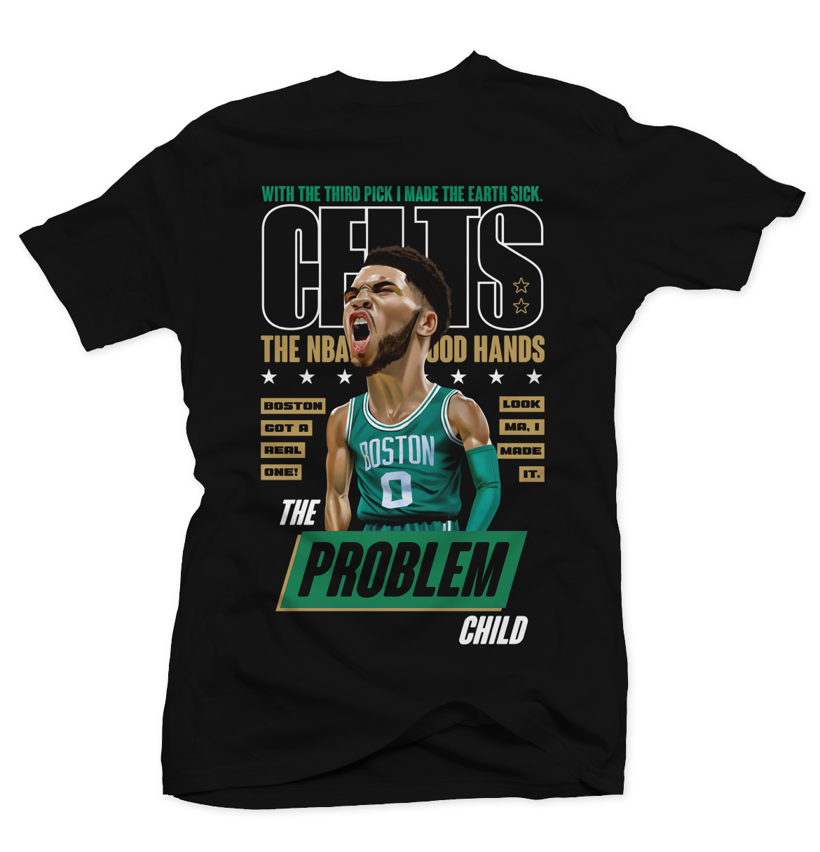 Jayson Tatum Problem Child Black Tee