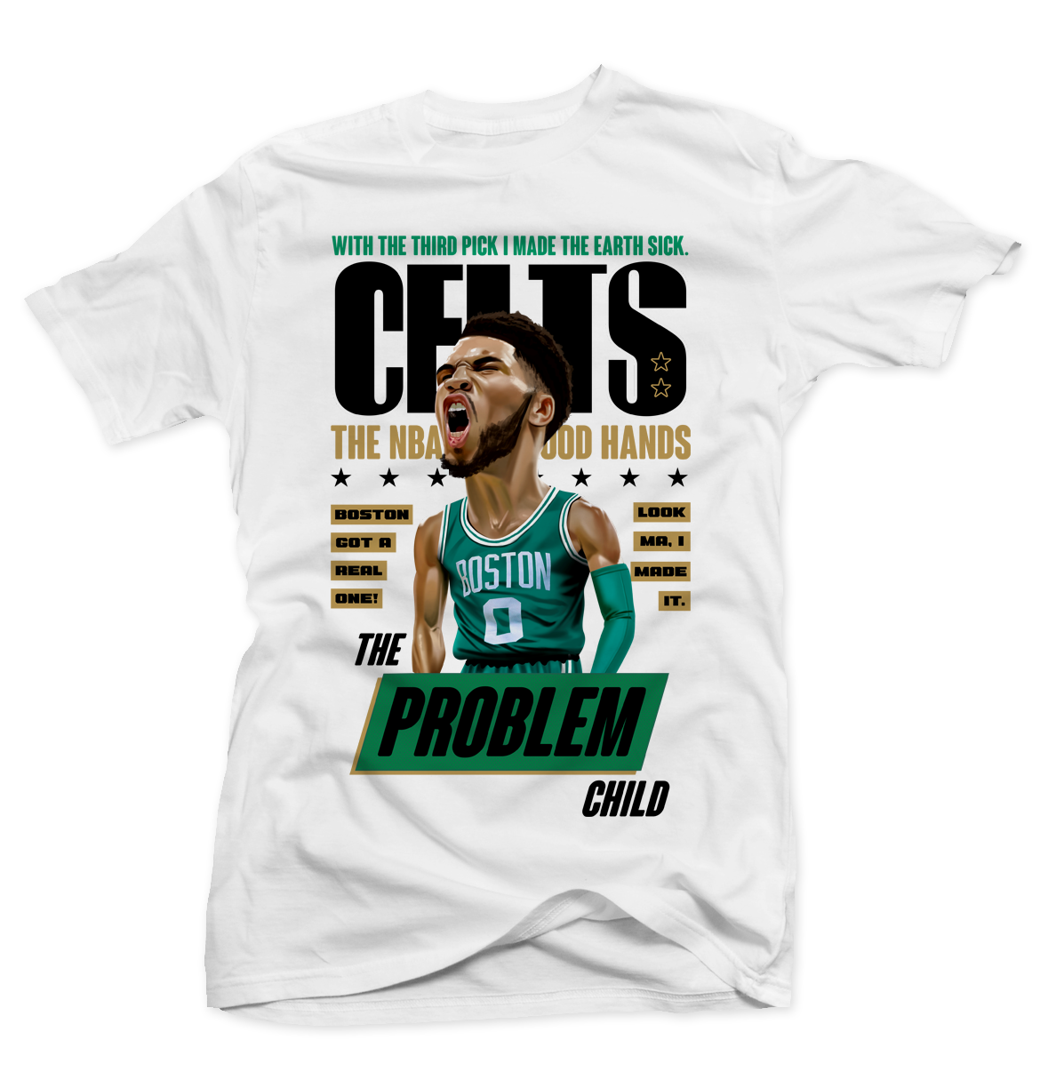 Jayson Tatum Problem Child White Tee