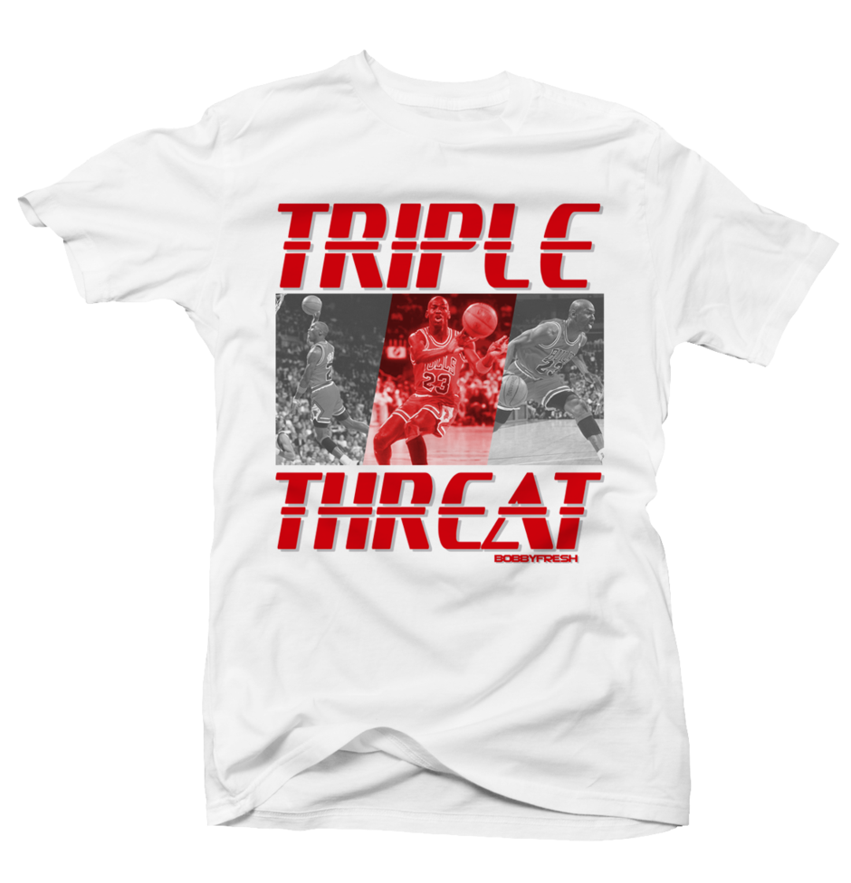 Triple Threat White Tee
