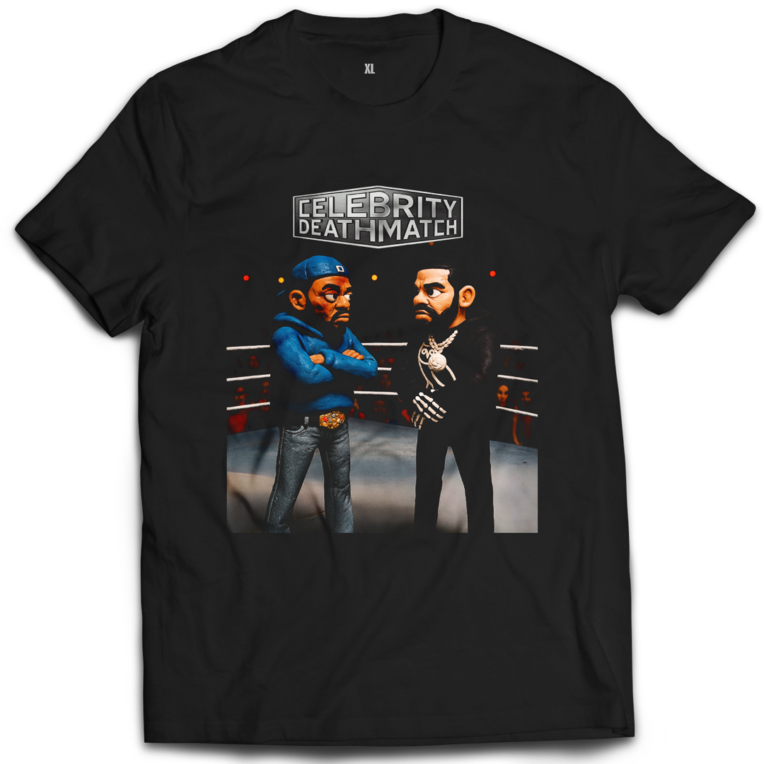 Celebrity Death Match Black Tee (Drake and Kendrick)