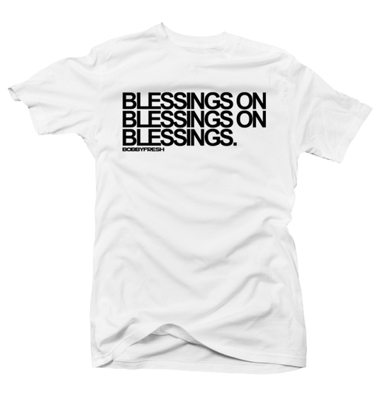 Blessings on Blessings White/Black Tee
