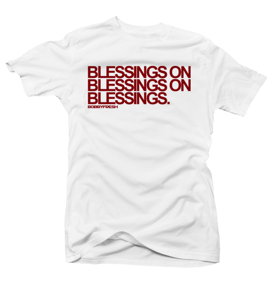Blessings on Blessings White/Red Tee