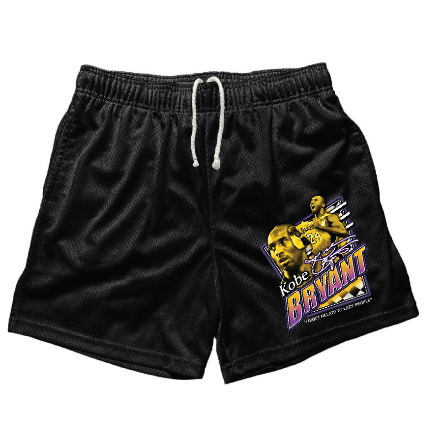 Kobe Bryant Black Mesh Shorts (5 Inch Inseam)