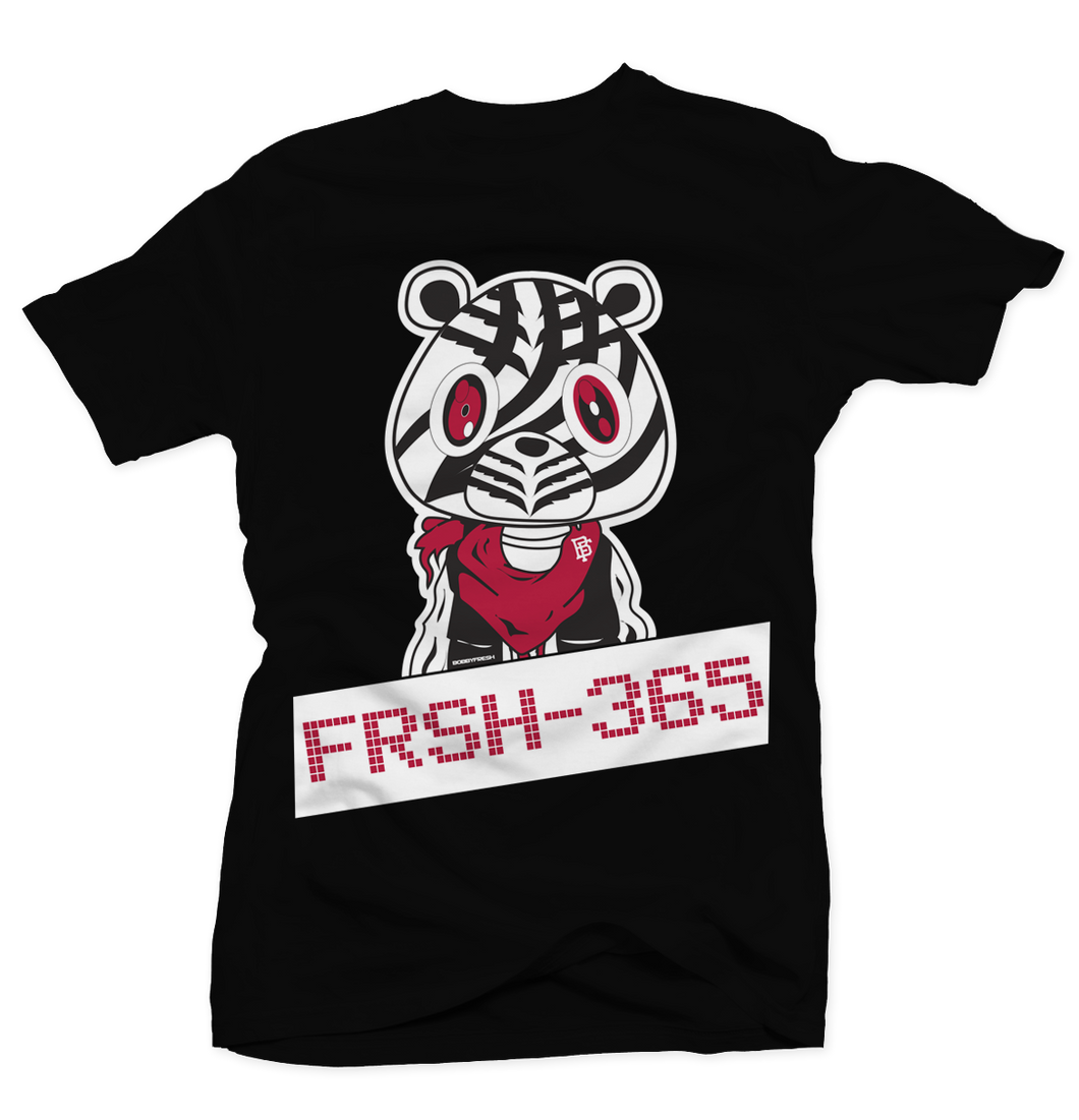 FRSH 365 Black Tee (Zebras)