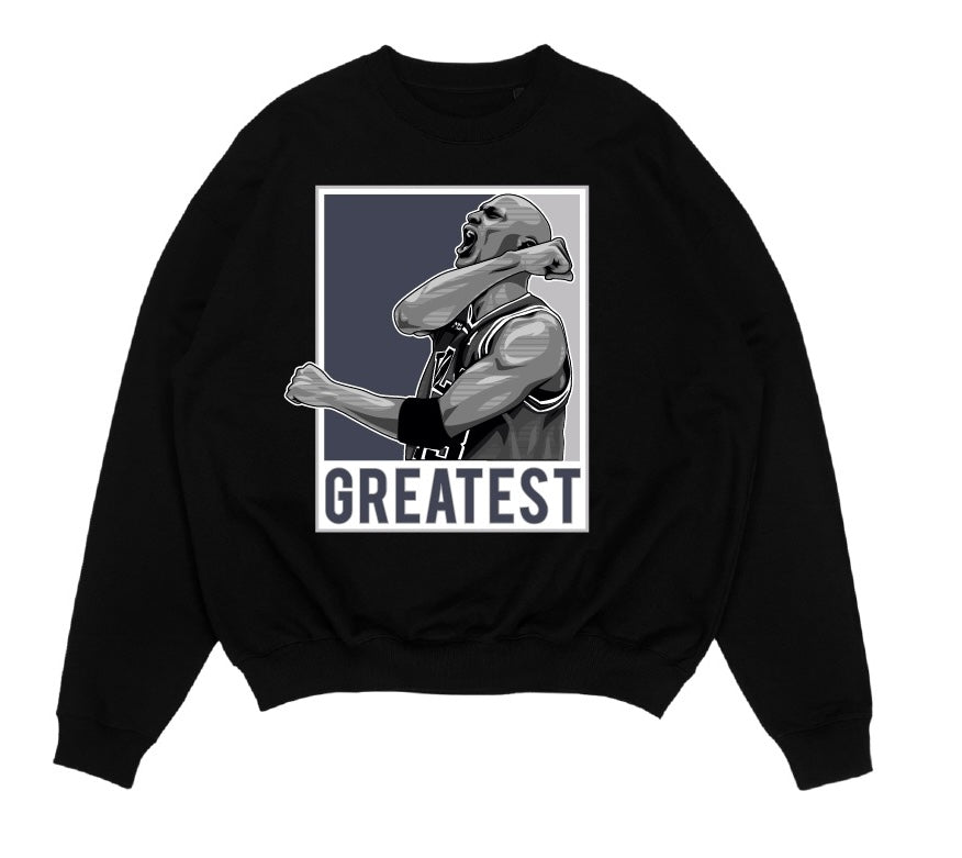 Mj Greatest Cool Grey 11's Black Crewneck Sweater