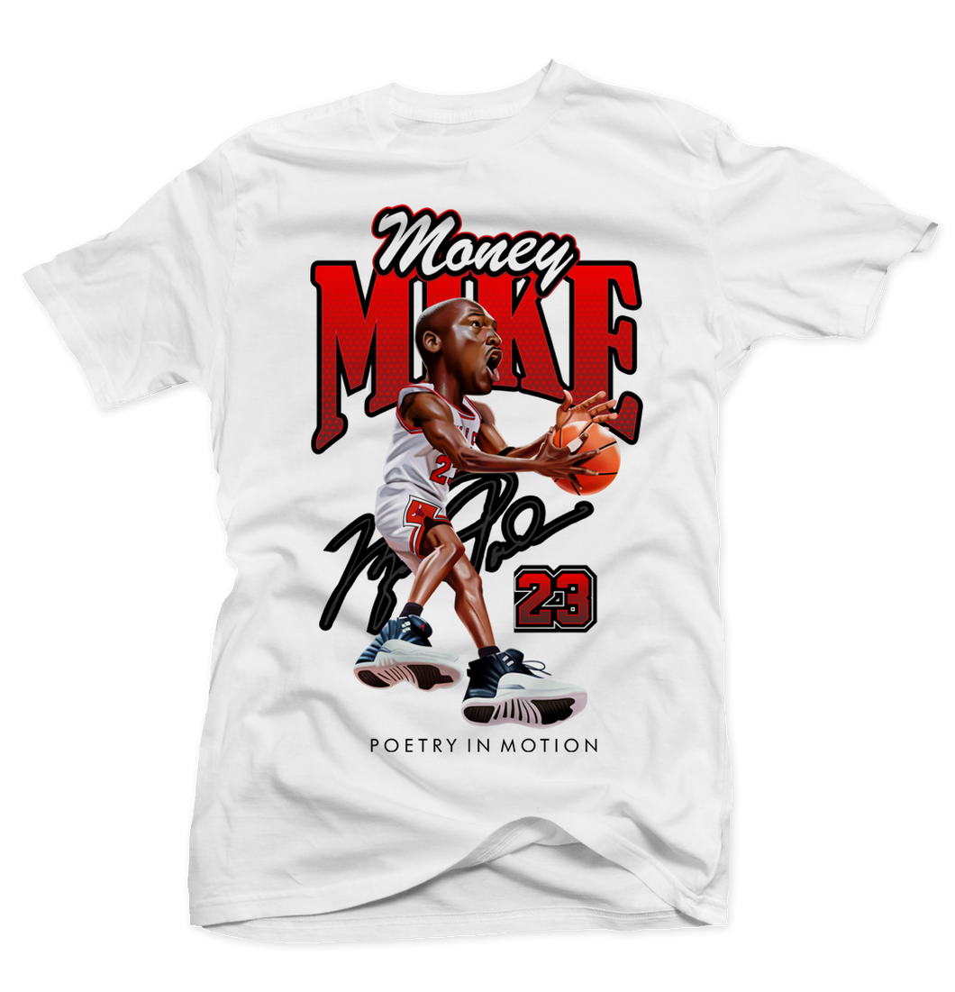 Mj Playoff 12 Money Mike White Tee